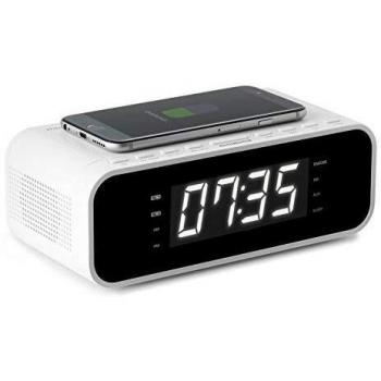 Radio Reloj Despertador Thomson CR221I con Cargador por Inducción blanco