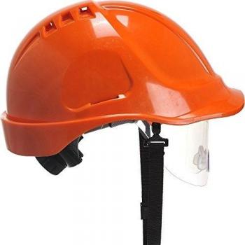 Casco de Seguridad Portwest Endurance Naranja con Visera Ajustable y Ventilación