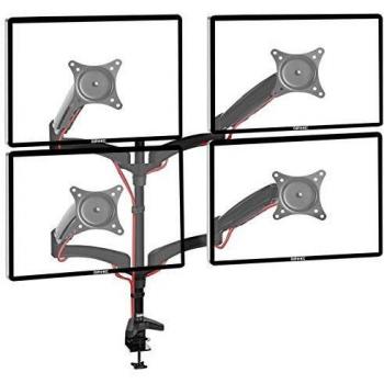 Soporte de Mesa Duronic DM554 para 4 Monitores de 15 a 27 VESA 100x100, Capacidad Máxima de 5kg por Monitor