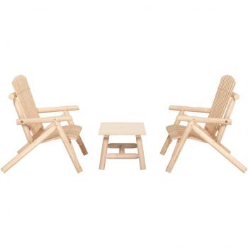 vidaXL 3 Piece Garden Lounge Set Solid Wood Spruce