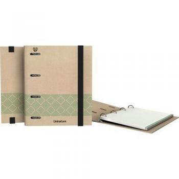 CARPEBLOC RECICLADO ANILLAS 4X25MM + 90 HOJAS 90GR CON BANDA COLOR KRAFT SOFT A5 VERDE UNINATURE