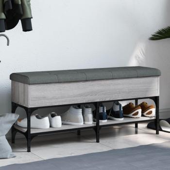 Banco zapatero de madera de ingeniería gris Sonoma 102x32x45 cm