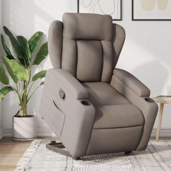 Sillón reclinable elevable de tela gris taupe Vidaxl