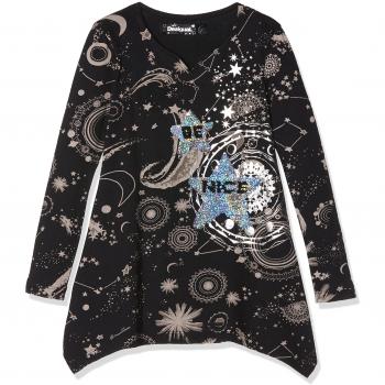 Desigual Ts_chivite, Camisa Manga Larga para Niñas, Negro