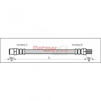 Metzger 4114714 Tubo flexible de frenos
