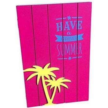 Pide X esa Boca GL-118221-A - Guarda llaves de pared, 7 ganchos, diseño Summer, 18 x 28 cm, color rosa