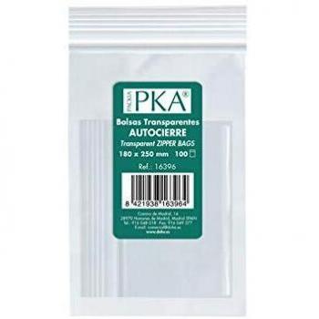 PKA 16392 - Pack de 100 bolsas de plástico con autocierre, 80 x 120 mm