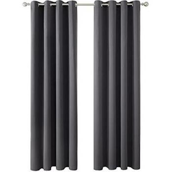 Deconovo Cortinas Dormitorio, Opacas, Termicas Aislantes Frio y Calor, para Salon 2 Piezas 140x290cm Gris Oscuro