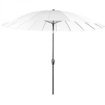 Sombrilla de Jardín Octagonal 255 cm Beige Claro con Poste de Aluminio y Mecanismo de Manivela Inclinable Resistente a UV