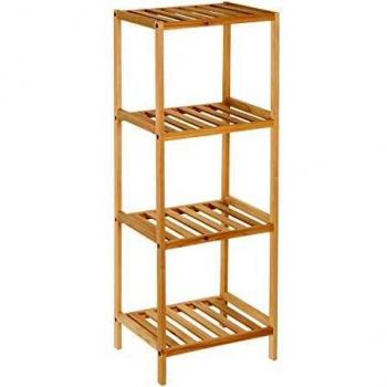 Estantería de 4 baldas Minimalista marrón de Madera para baño Vitta - LOLAhome