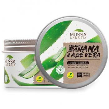 Crema Corporal Vegana de Aloe Vera con Aceite de Almendra Dulce y Almidón de Arroz Mussa Canaria