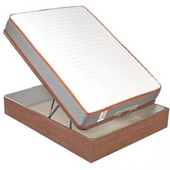 Colchón Sostenible Muelles Ensacados Visco + Canapé Abatible Cerezo Gran Capacidad con Entrega, Montaje y Retirada Usado 150x190