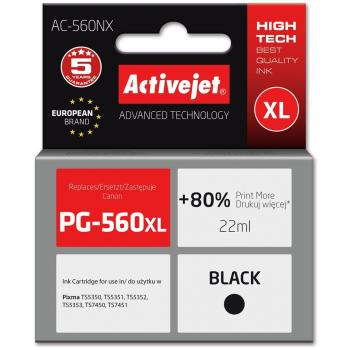 Activejet Tinta AC-560NX Supreme, 22 ml, negra, sustituye a la Canon PG-560XL