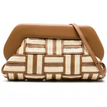 Themoirè White Woven Bios Clutch Bag for Women
