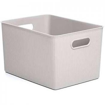 Tatay Caja Organizadora Rectangular Baobab, 22L de Capacidad, de Polipropileno, Libre de BPA, Color Blanco Pergamón, Medidas 29.4 x 38.5 x 23 cm