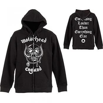 Motörhead Men's Black Zipped Hoodie - England - ROCK OFF - M