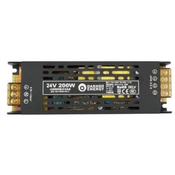 Fuente de Alimentación 200W para Tiras LED - Salida 24V, 8.3A, Entrada 220-240V, Certificación RoHS CE, Uso Interior IP20