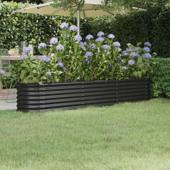 vidaXL Garden Raised Bed Powder-coated Steel 224x40x36 cm Anthracite