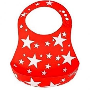 BB & Co babero suave de la selección Crumbs Catcherz Red Stars