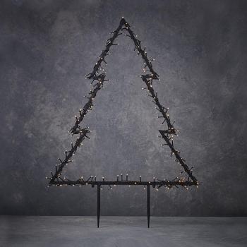 Árbol de Navidad LED para Exterior con Guirnalda de Luces Cálidas 53x75cm