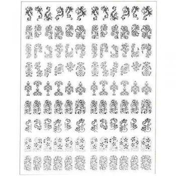 108pcs 3D Silver Flower Nail Art Stickers Stickers Stamping décoration bricolage Outils