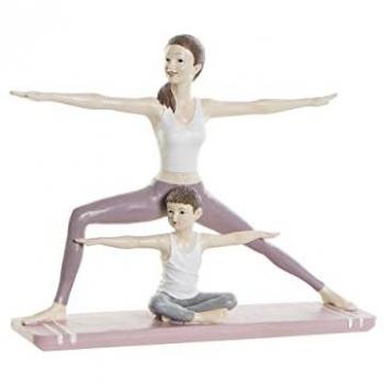 Figura Decorativa DKD Home Decor de Resina, 24 x 6,5 x 19,5 cm, diseño Scandi Rosa Yoga