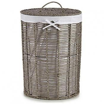 Kipit-Cesto para la Ropa Gris Tela Mimbre (2 Piezas)