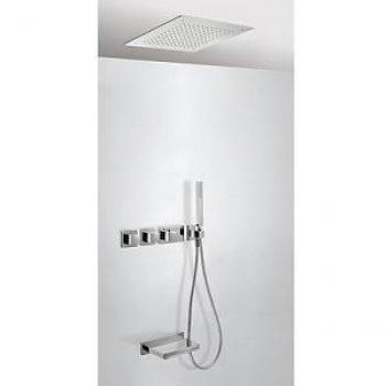 Tres Griferia - Kit De Bañera Termostático Empotrado Block System Con Cierre Y Regulación De Caudal