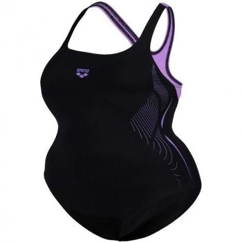 Bañador de natación de mujer Graphic Plus Arena con diseño gráfico, tejido resistente al cloro, ajuste cómodo, soporte para el busto y tecnología de secado rápido