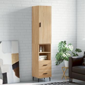 Aparador de madera contrachapada roble Sonoma 34,5x34x180 cm marrón vidaXL