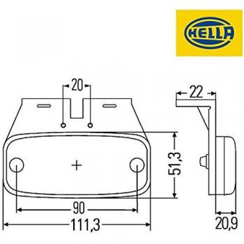 Luz de Marcaje Lateral LED HELLA 2PS 345 600-061 - 12V