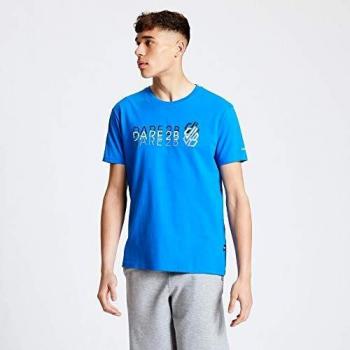 Dare2b Focalize-Camiseta Estampada De Algodón De Estilo Informal Y Manga Corta T-Shirts/Polos/Vests, Hombre, Atheltic Blue, L