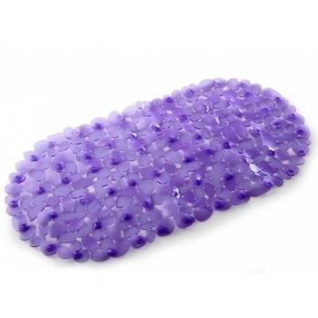 Alfombra bano stone morado pvc 67 x 34 cm 