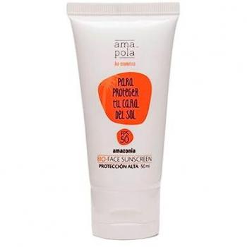 Protector Solar Facial SPF 50 Amapola Biocosmetics 50ml - Alta protección UVA/UVB, hidratante y nutritiva, ecológica certificada, vegana