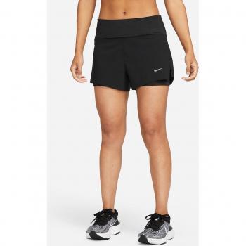 Nike Dri-Fit Swift Mid-Rise 3in 2in1 Shorts Mujeres - Negro