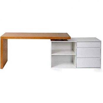 Escritorio de diseño modulable blanco brillante y fresno NEW MAX