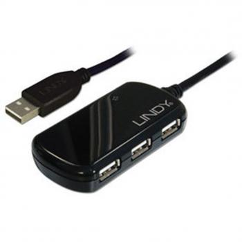 Lindy 42781 Pro Active USB 2.0 Extension Cable with 4-Port Hub - 8m