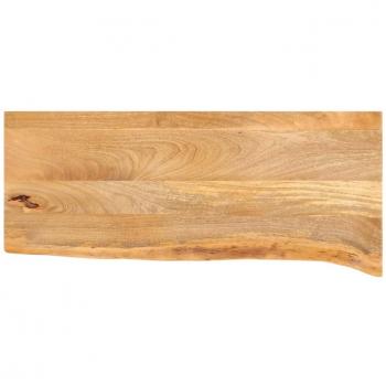 Mesa de madera maciza de mango con bordes vivos 80x40x2,5 cm color marrón