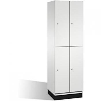 Armario Doble Cambio C+P con 4 Compartimentos, H1950 x B600 x T525 mm, Cuerpo y Puertas en Gris Claro