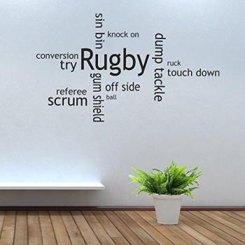 'iclobber Collage Protector Bucal, rugby Scrum Cap Diseño de tatuajes de pared/pared de pegatinas, vinilo, cita fotos, weiß, large