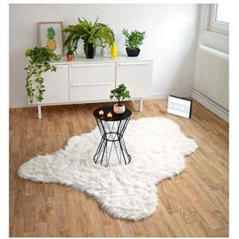 Alfombra Imitación Oso Beige 160x220 cm