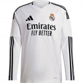 Real Madrid adidas Home Shirt 2024-25 - Long Sleeve - White - Male - Size: Medium (38-40 Chest)