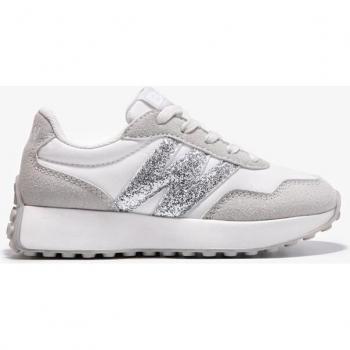 Deportivas para niña blancas con glitter y logo B&W