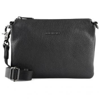 Bandolera de piel Mellow con triple fuelle en color negro para mujer - Mandarina Duck