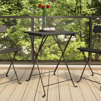 Black Folding Bistro Table 55x54x71 cm Poly Rattan