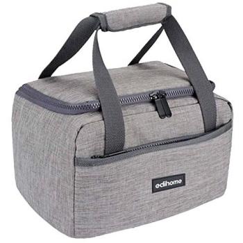 Bolsa Térmica Porta Alimentos Edihome 8L, Fiambrera Portátil para Oficina y Acampada, Disponible en Gris, Azul, Beige y Negro