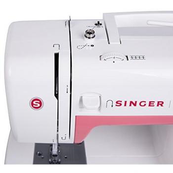 Singer Simple 3210 - Máquina de coser mecánica, 10 puntadas, 120 V, color blanco y rosa