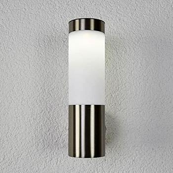 Aplique LED solar Lindby Aleeza, acero inoxidable