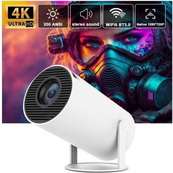 Proyector portátil HY300 HD 720P WIFI Mini 4K para cine en casa, compatible con HDMI y soporte completo para Android e iOS, 1080P para móvil, enchufe EU