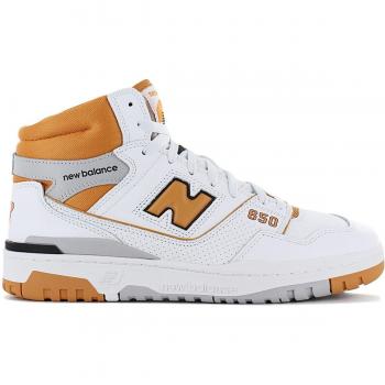 New Balance 650R - Canyon - High-Top Sneakers Shoes Leather for Men, White/Orange, Size: 9 1/2 US